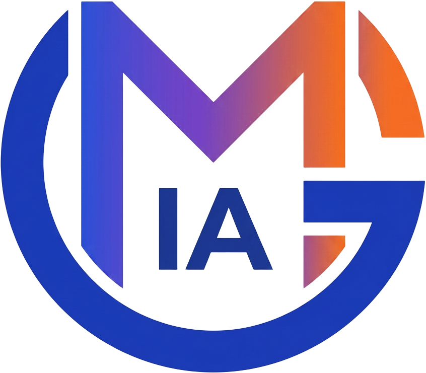 Marca M·GRAND·IA: la M de Mariana dentro de la G que abraza las siglas IA